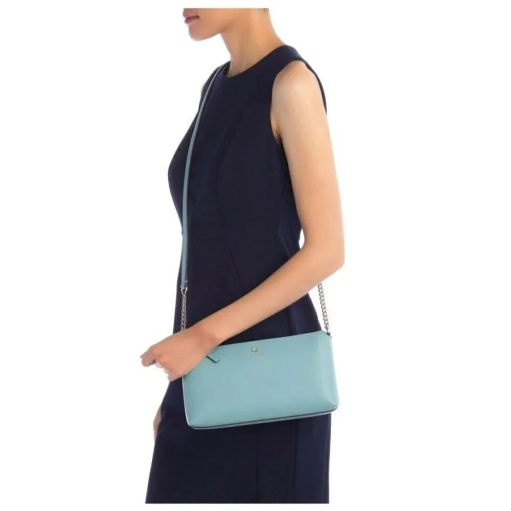 Kate Spade Sawyer Street Declan Leather Crossbody Bag SEASIDE